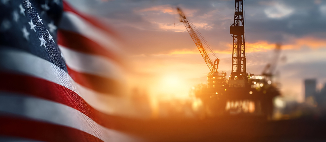 Rig with American flag