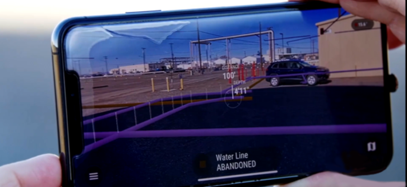 The screen of a device showing a livestream of a water line at the Hanford site