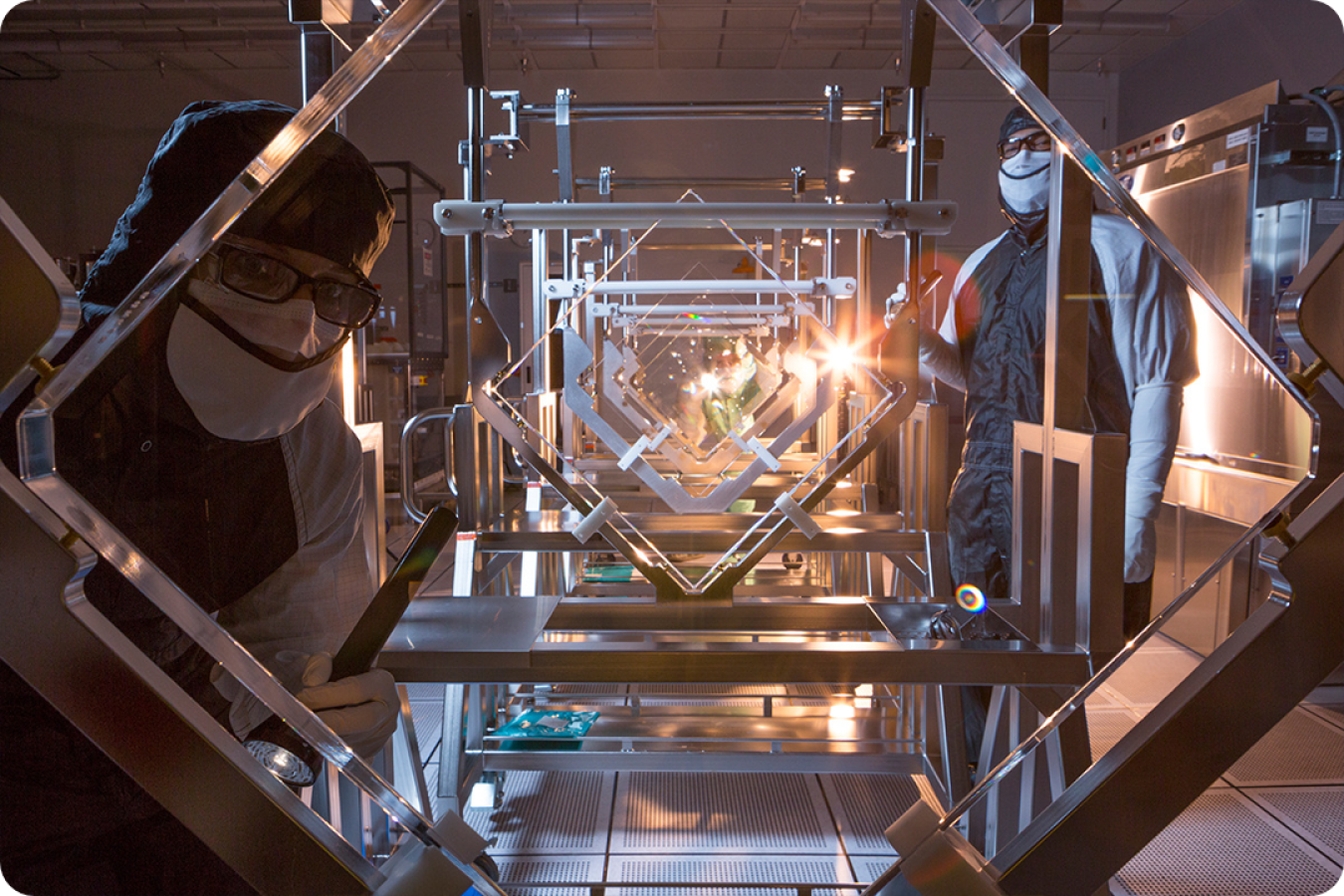 scientist with laser