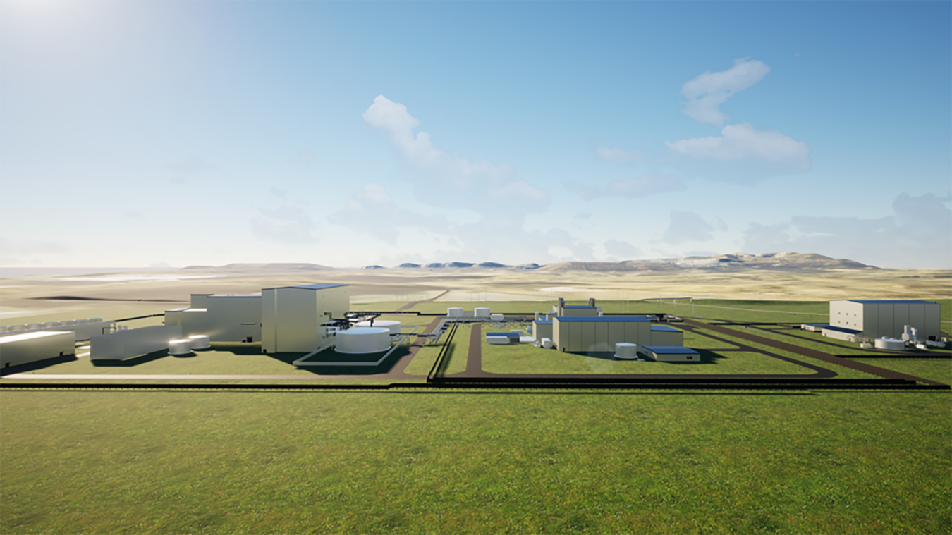Rendering of TerraPower's Natrium reactor project in Kemmerer, Wyoming.
