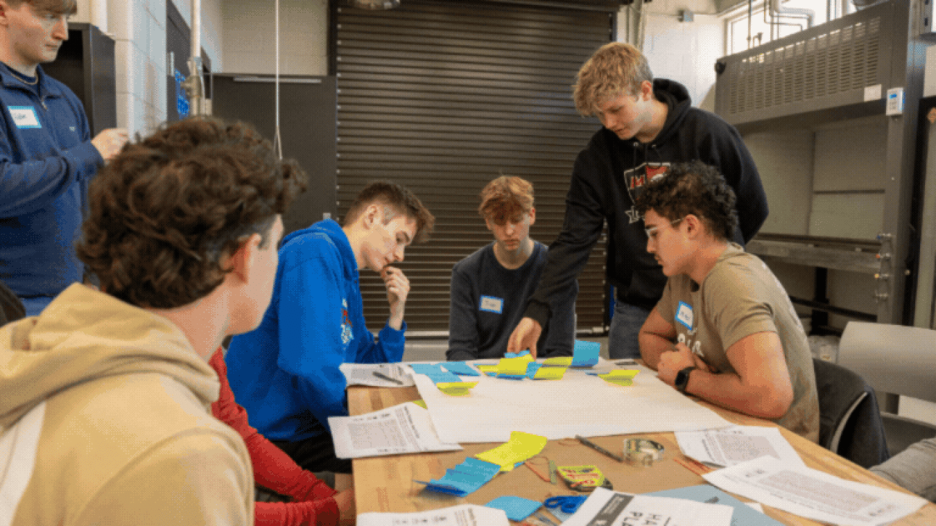 Rotating set of images of students participating in STEM activities