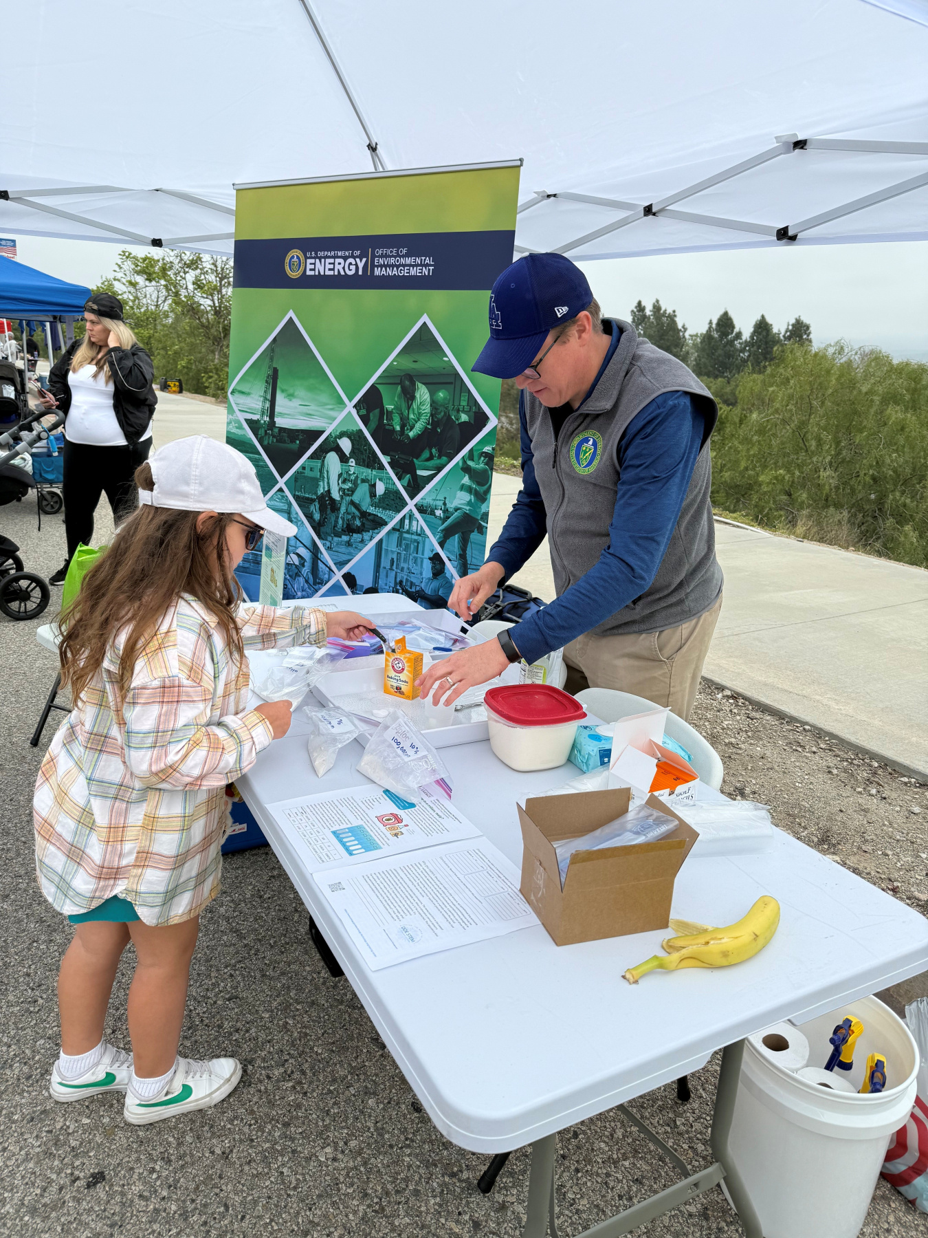 Josh Mengers demonstrates a science activity