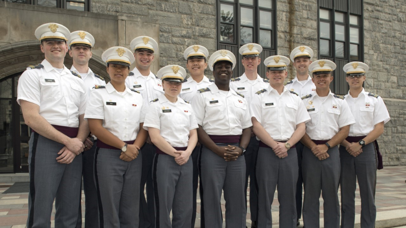 The U.S. Military Academy at West Point team for the 2019 Design Challenge, with members in uniform standing together facing the camera.