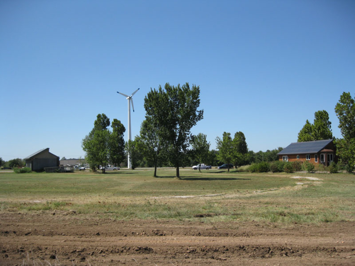 The Crowder houses, along with a refurbished Nordtank 65-kW wind turbine, will soon provide power to the school's MARET Center.