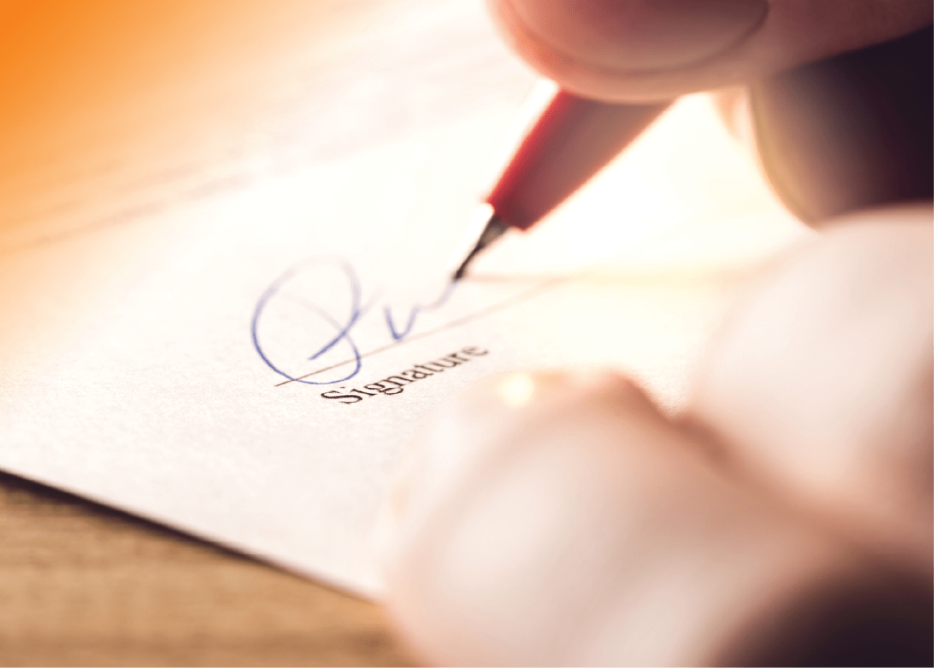 memo being signed