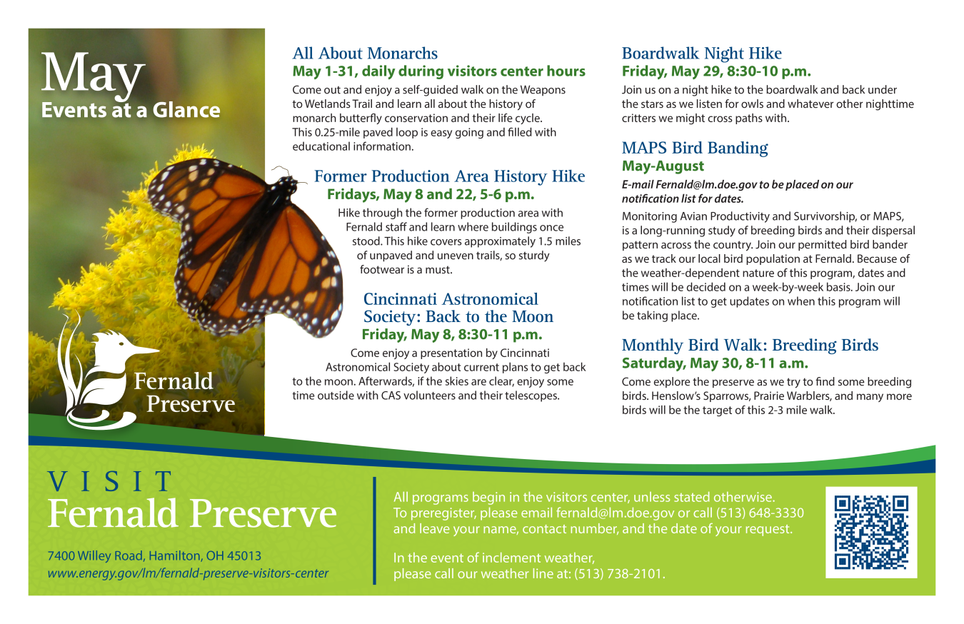 Fernald Preserve May 2026 Events postcard image
