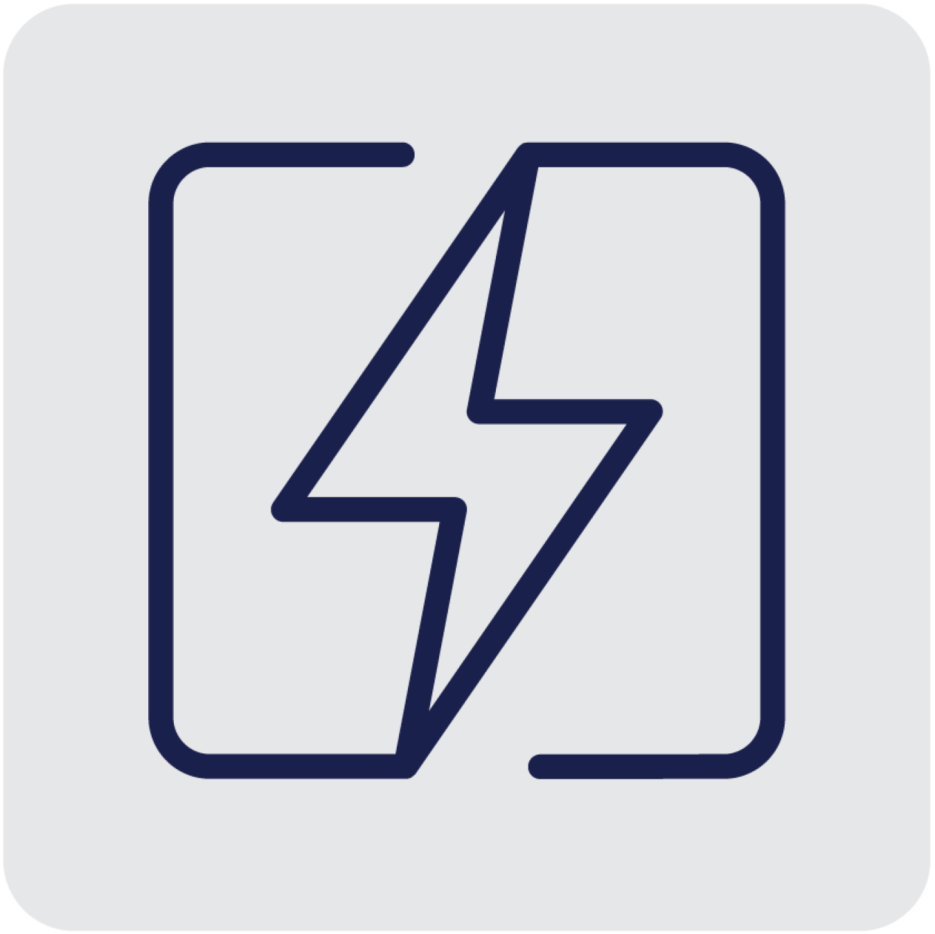 lightning bolt in square