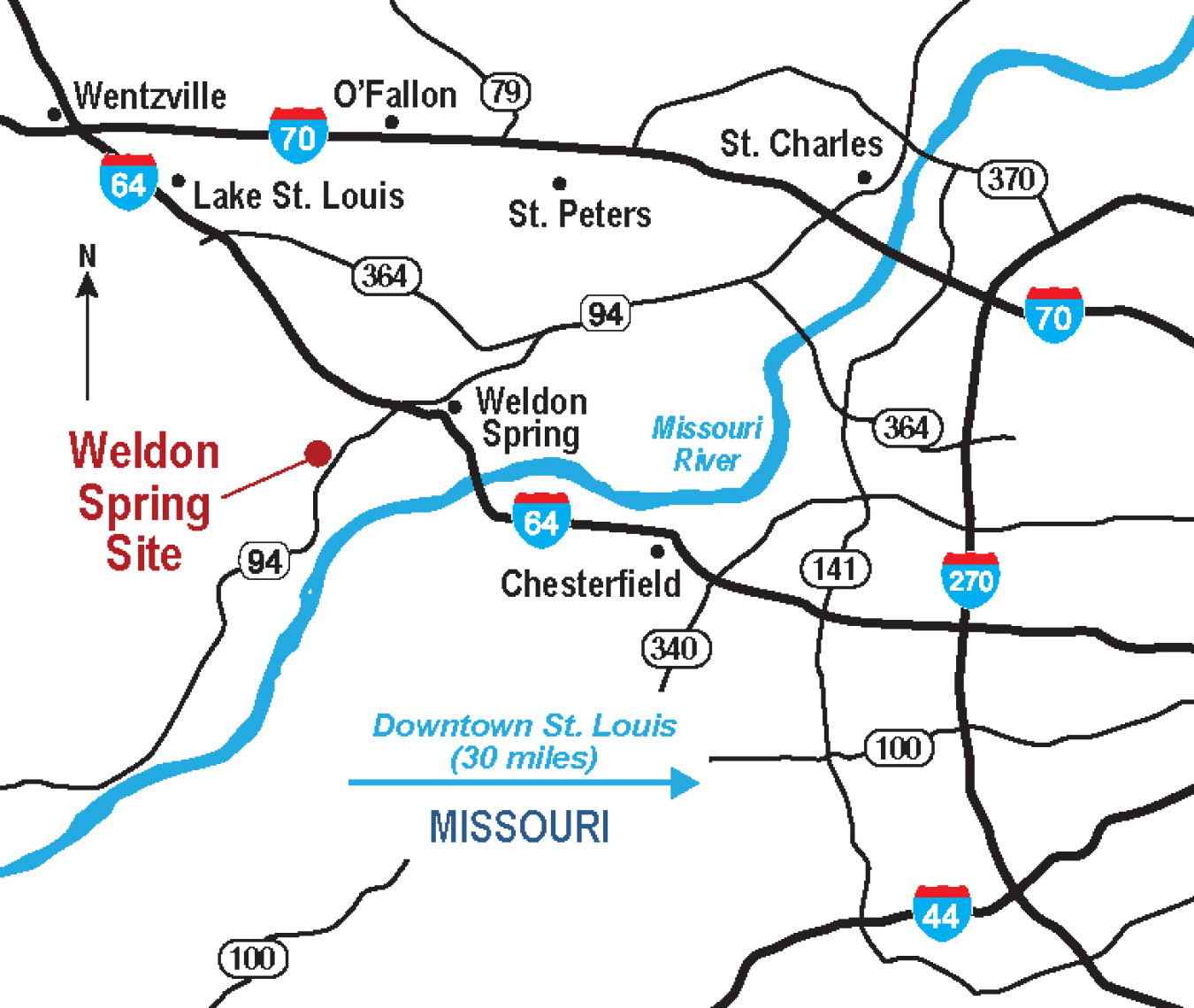Weldon Spring Area Map