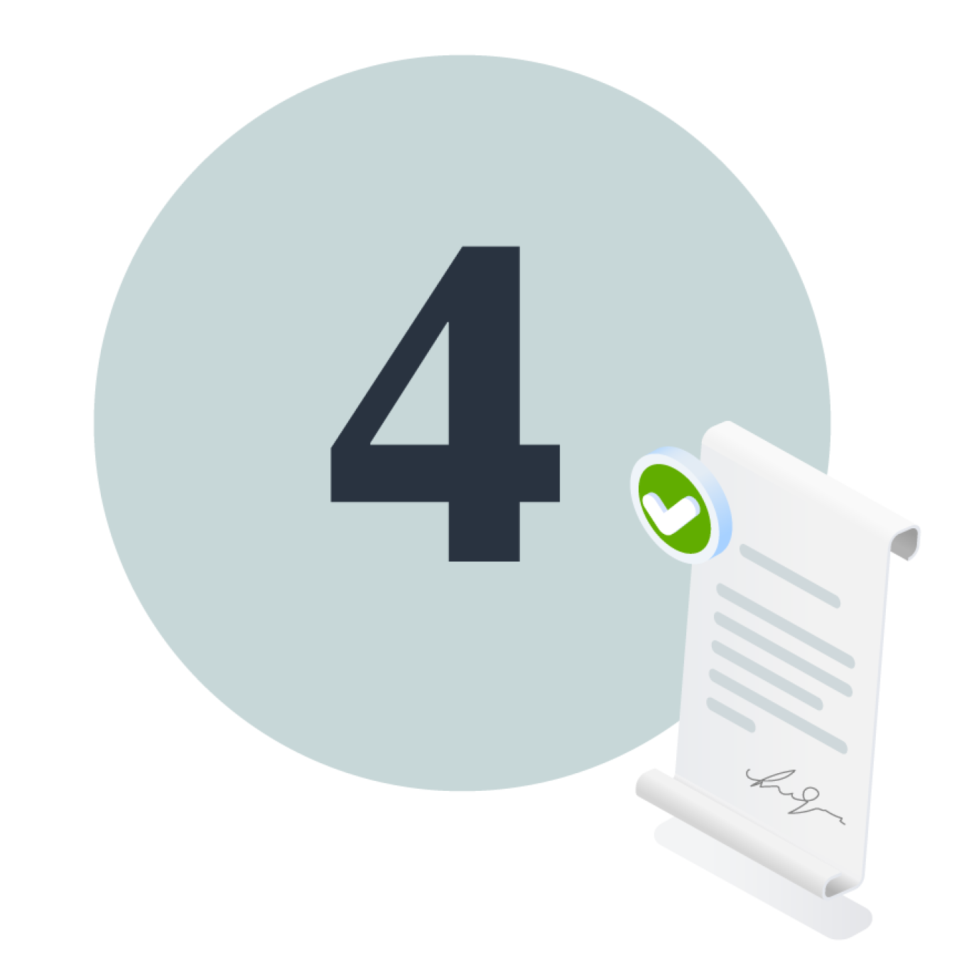 The number 4 and a certificate