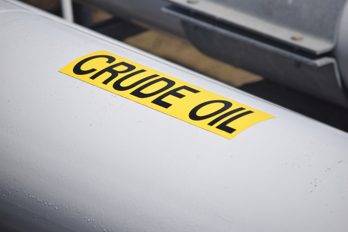 Crude oil label on pipe