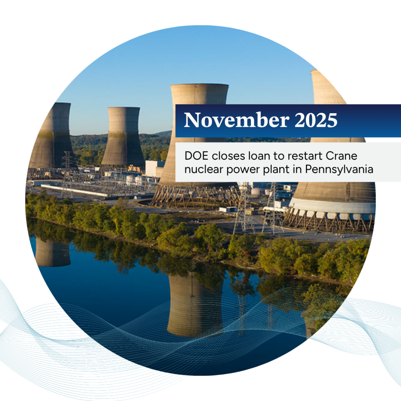 Photo of Crane nuclear plant with the text "November 2025"