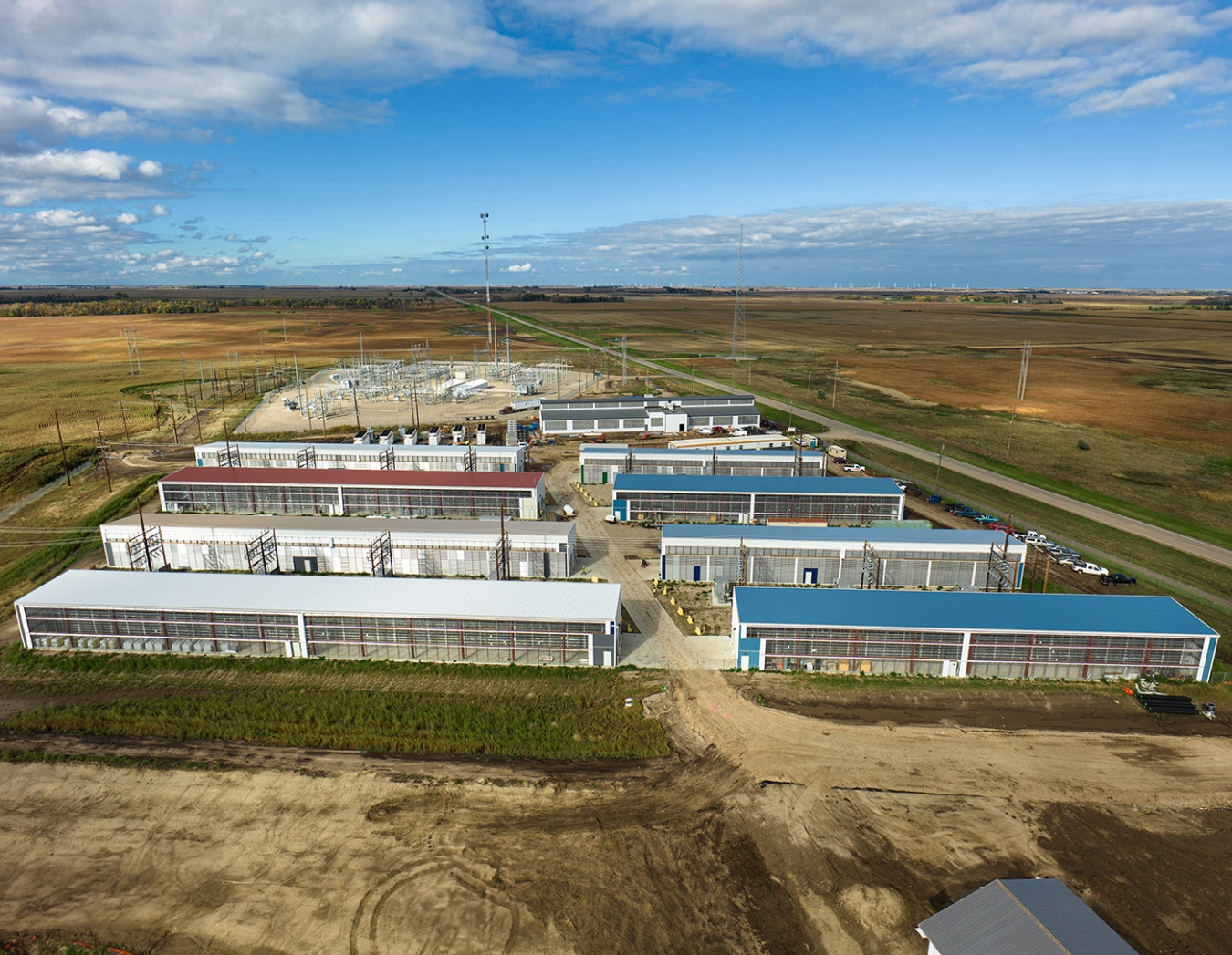 Aerial shot of a data center in Stutsman County, North Dakota. Getty Images