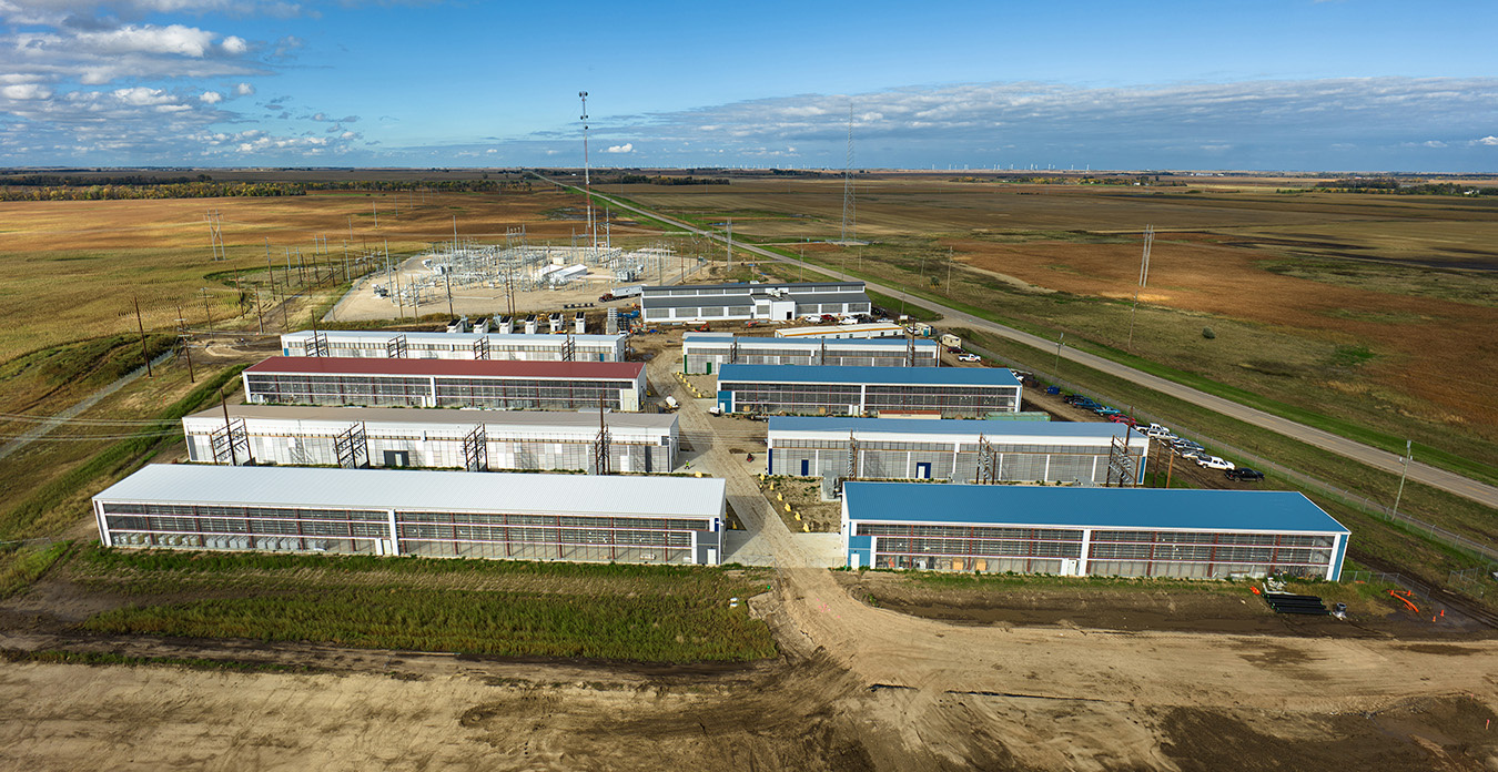 Aerial view of data centers