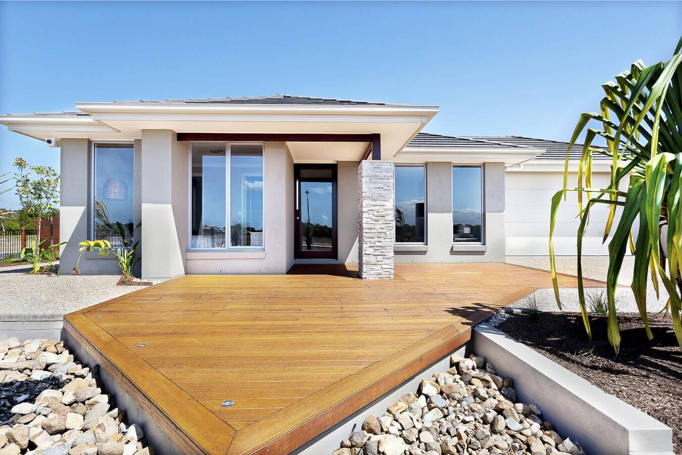 View of large windows that provide daylighting for a home