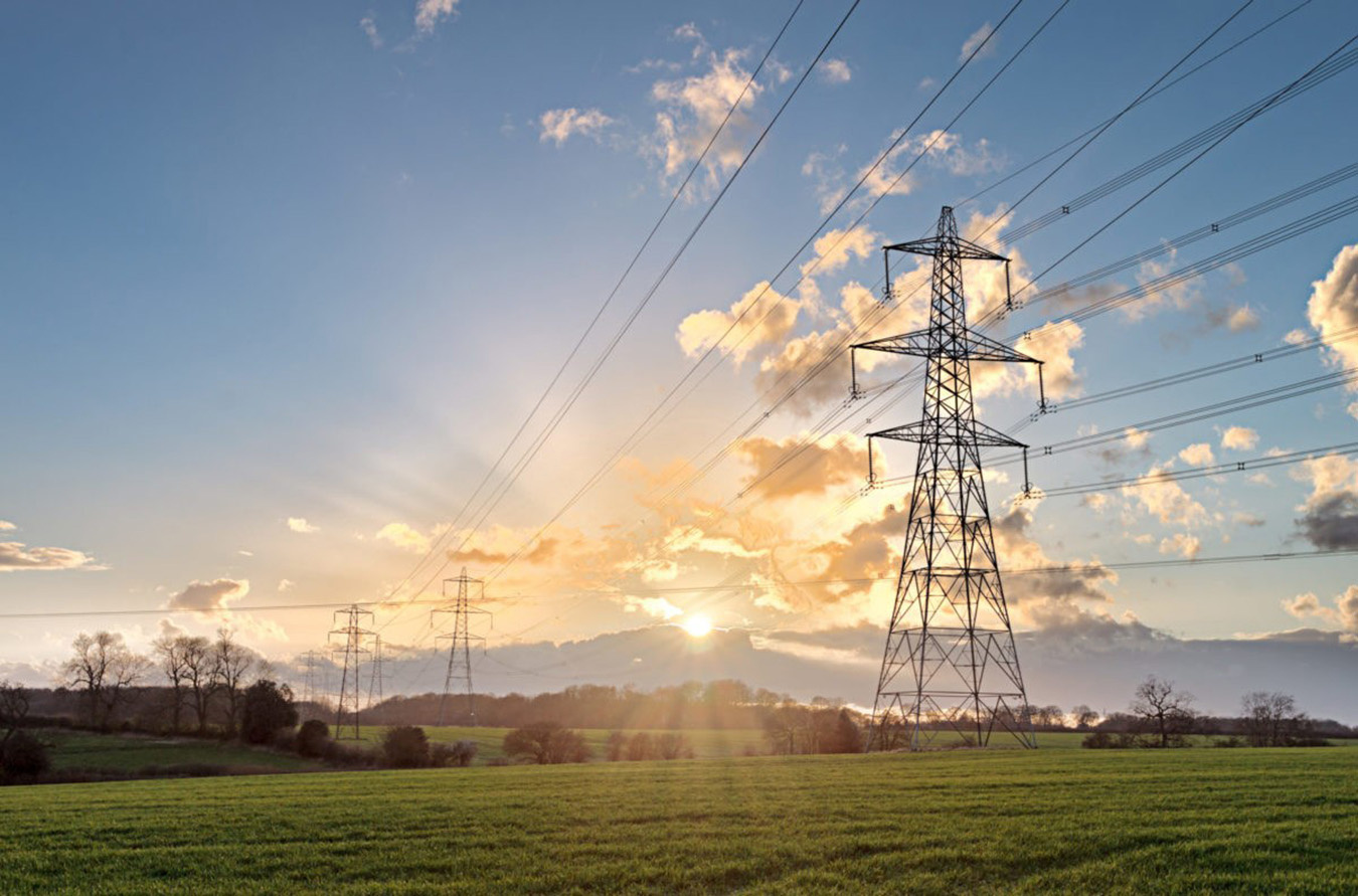 power lines and pylons