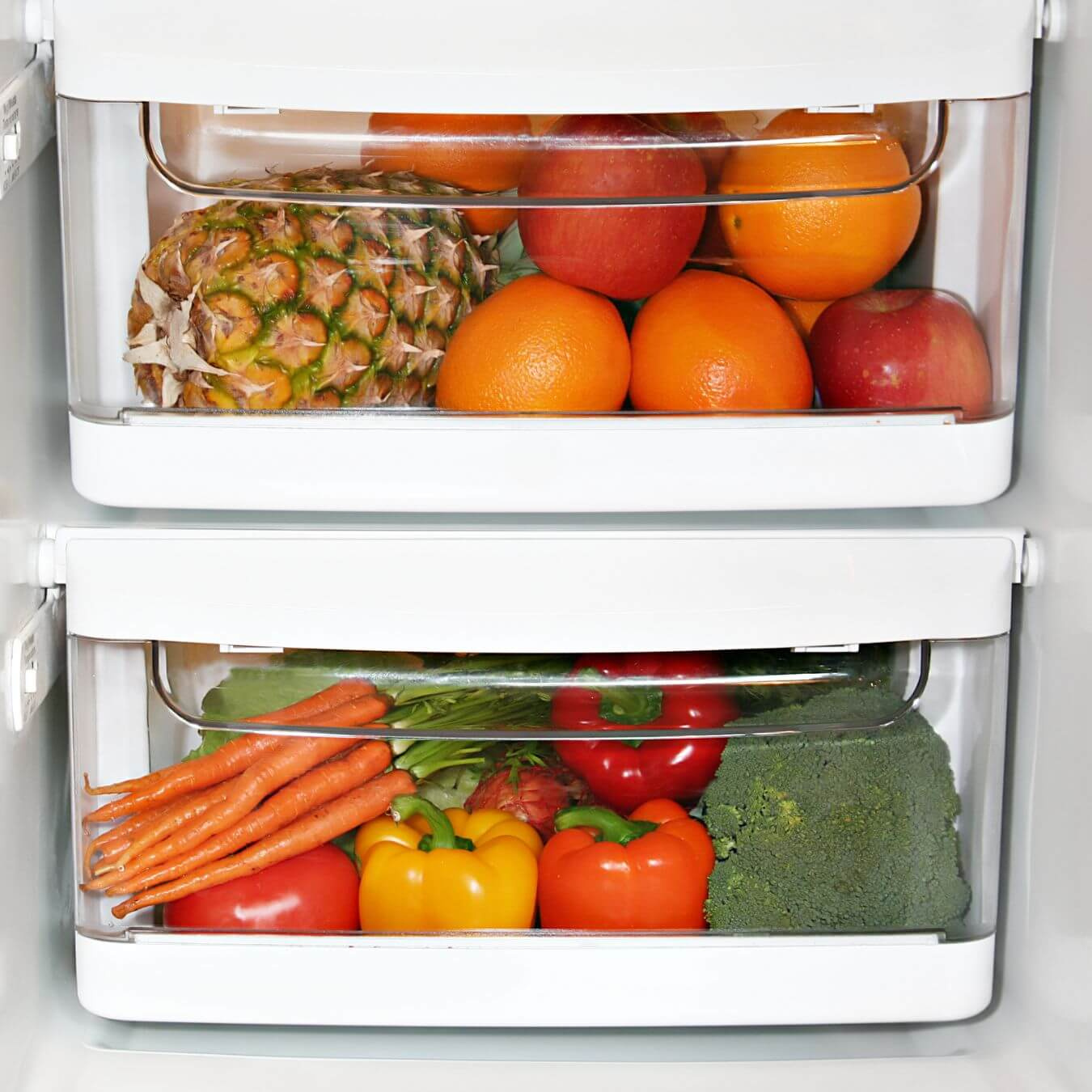 Produce drawers in a refrigerator