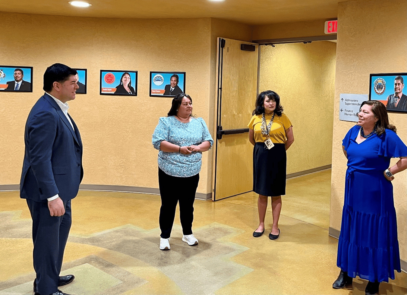 Indian Energy Director Mahroum; Santa Fe Indian School (SFIS) Principal Valerie Grimley; SFIS Community Based Education Program Jolynn Martinez; and SFIS Superintendent Christie Abeyta. 
