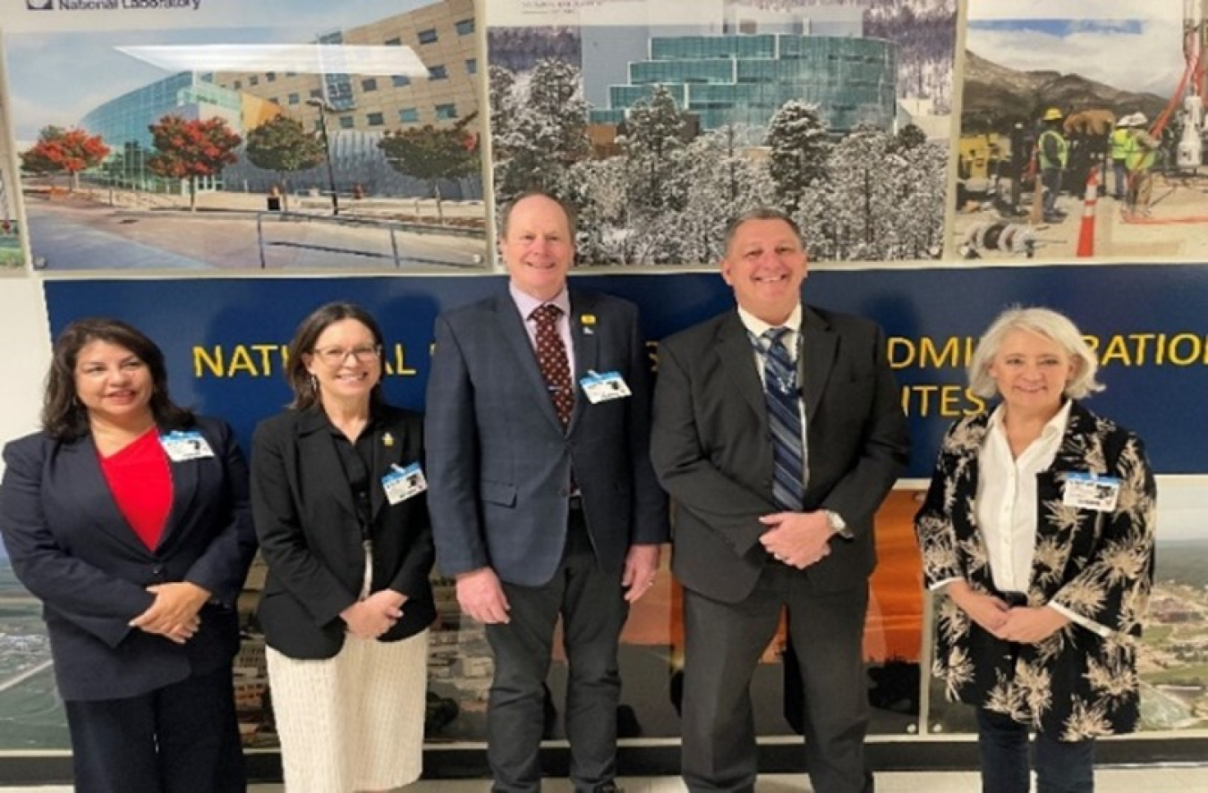 Danielle Duran, Los Alamos County Intergovernmental Affairs Manager; Anne Laurent, Los Alamos County Manager; Randall Ryti, Los Alamos County Council Chair; Scott Pappano, NNSA Principal Deputy Administrator; and Ryn Herrmann, Los Alamos County Council Vice-Chair.