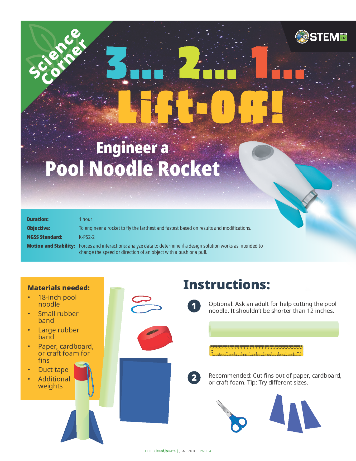 Science Corner: Pool Noodle Rocket