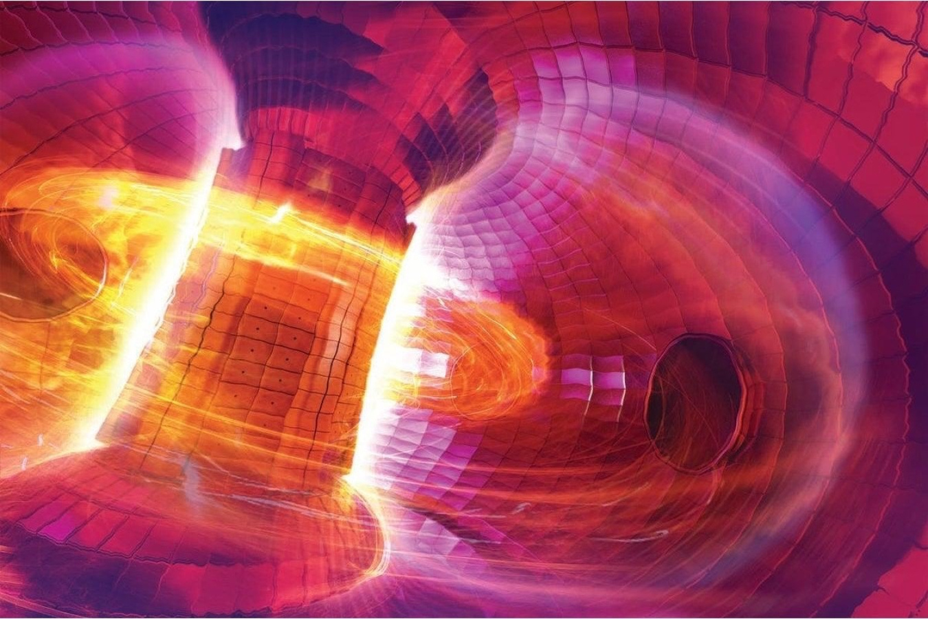 blue and red image of a data room