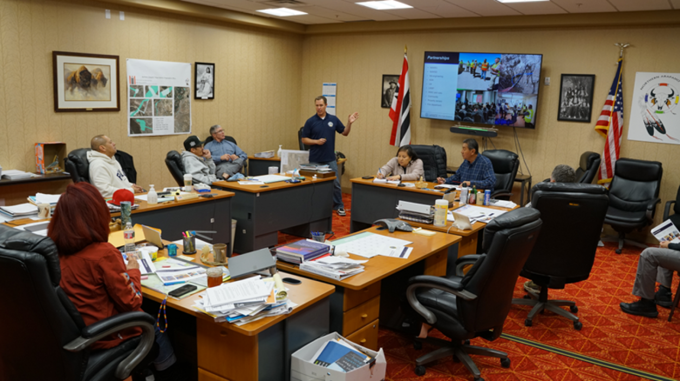 LM site Manager Stephen Pitton presents to partners