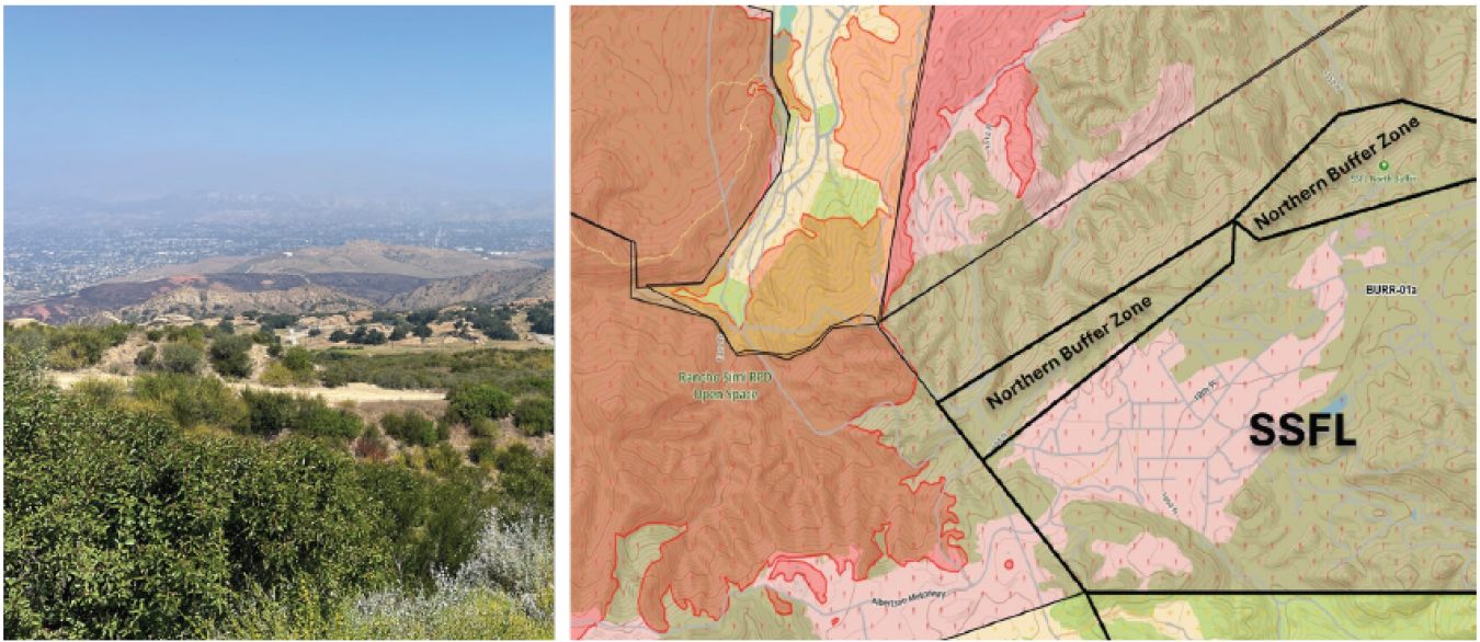 SSFL and a map of Sandy Fire