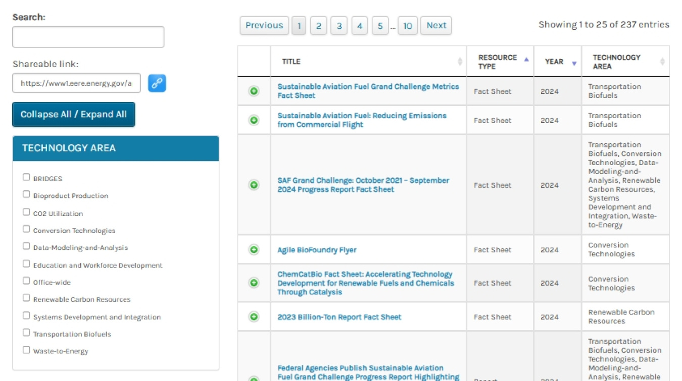bioenergy resource library screenshot