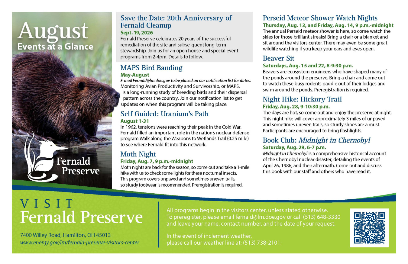 Fernald Preserve August 2026 Events postcard image