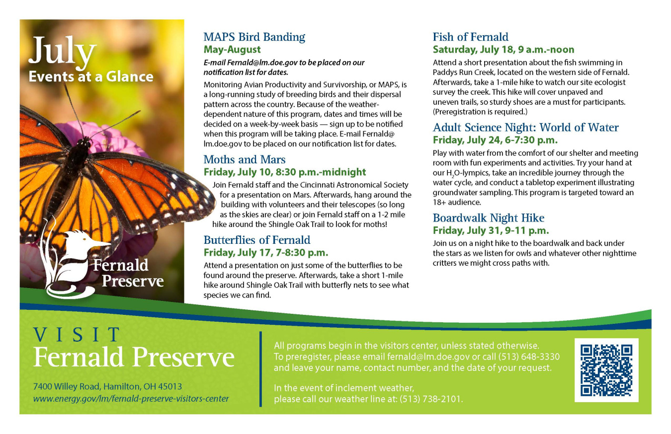 Fernald Preserve July 2026 Events postcard image