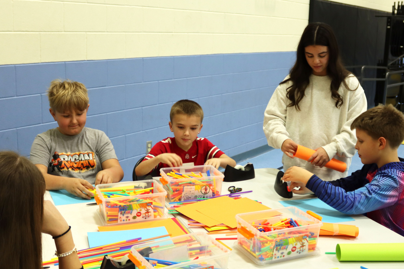 Students participating in STEM activities