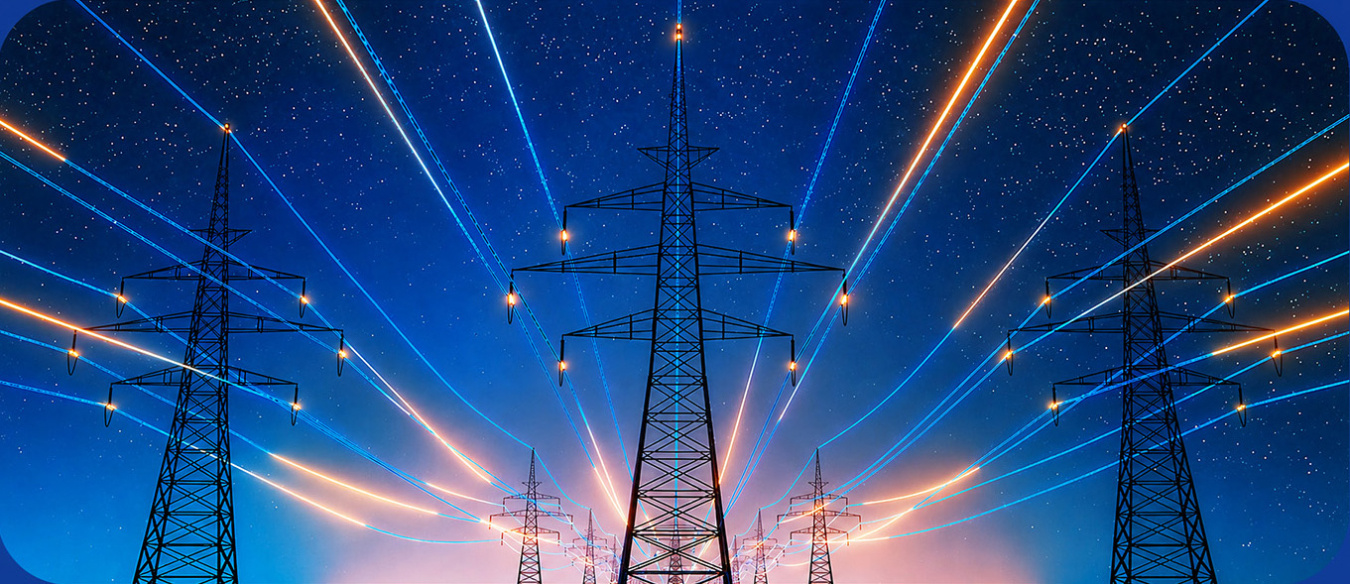 Transmission lines carry electricity across the power grid.