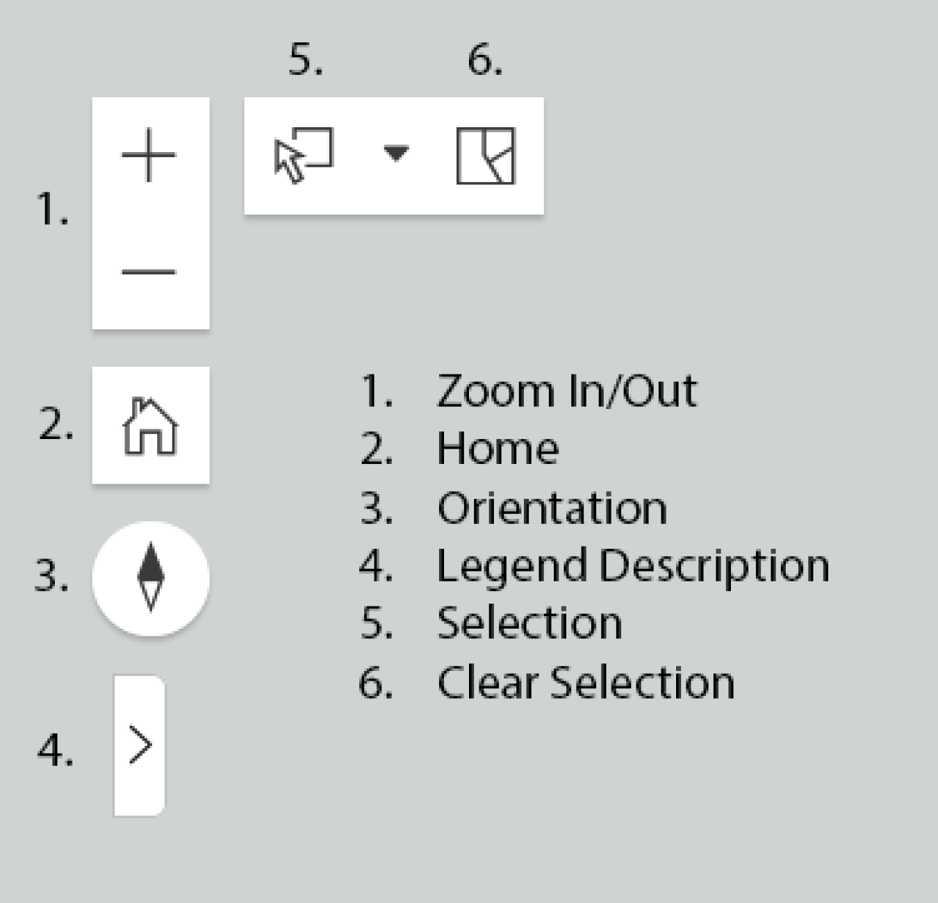 Screenshot of the navigation tools from the Alternative Water Supply Tool map.