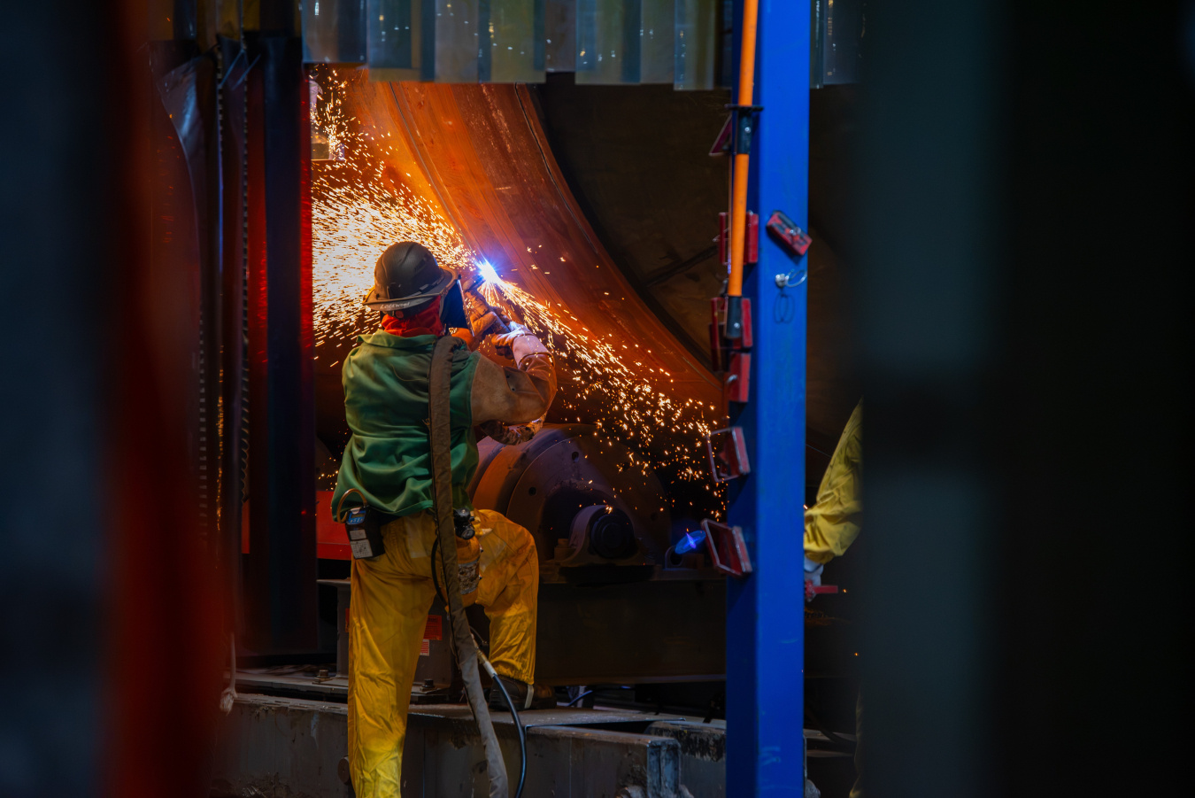 A man welding 