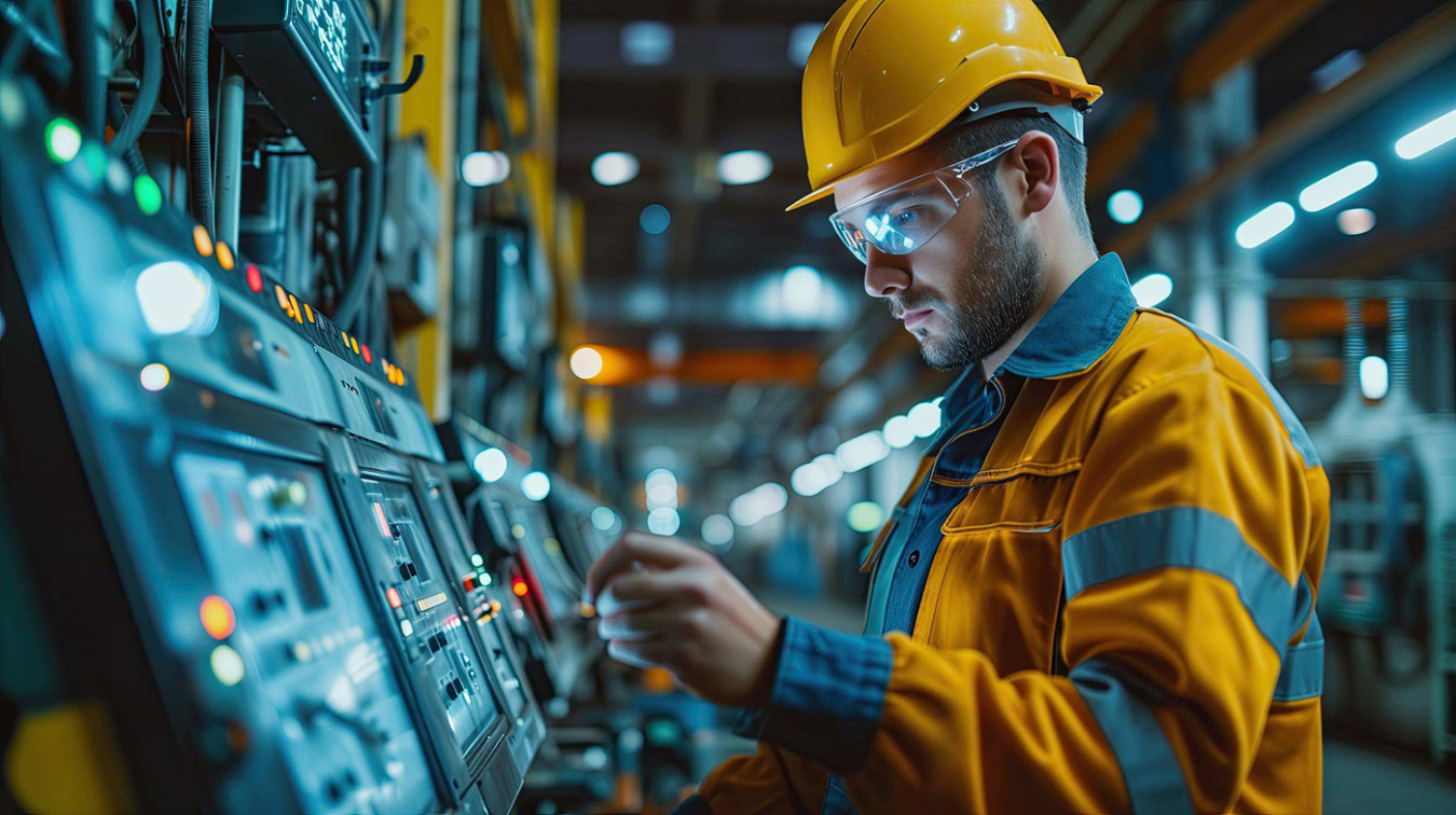 Technician working in manufacturing facility