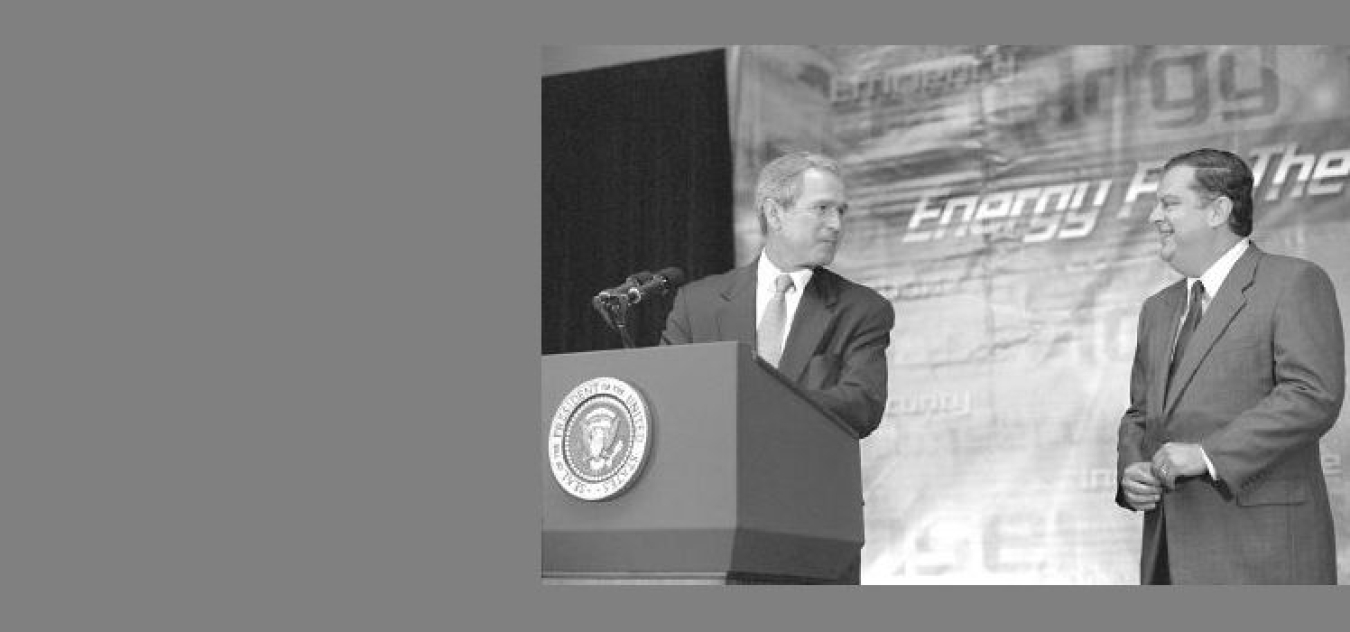 President Bush speaks to employees at DOE's Forrestal building in Washington, D.C. announcing $85.7 million in Federal grants.