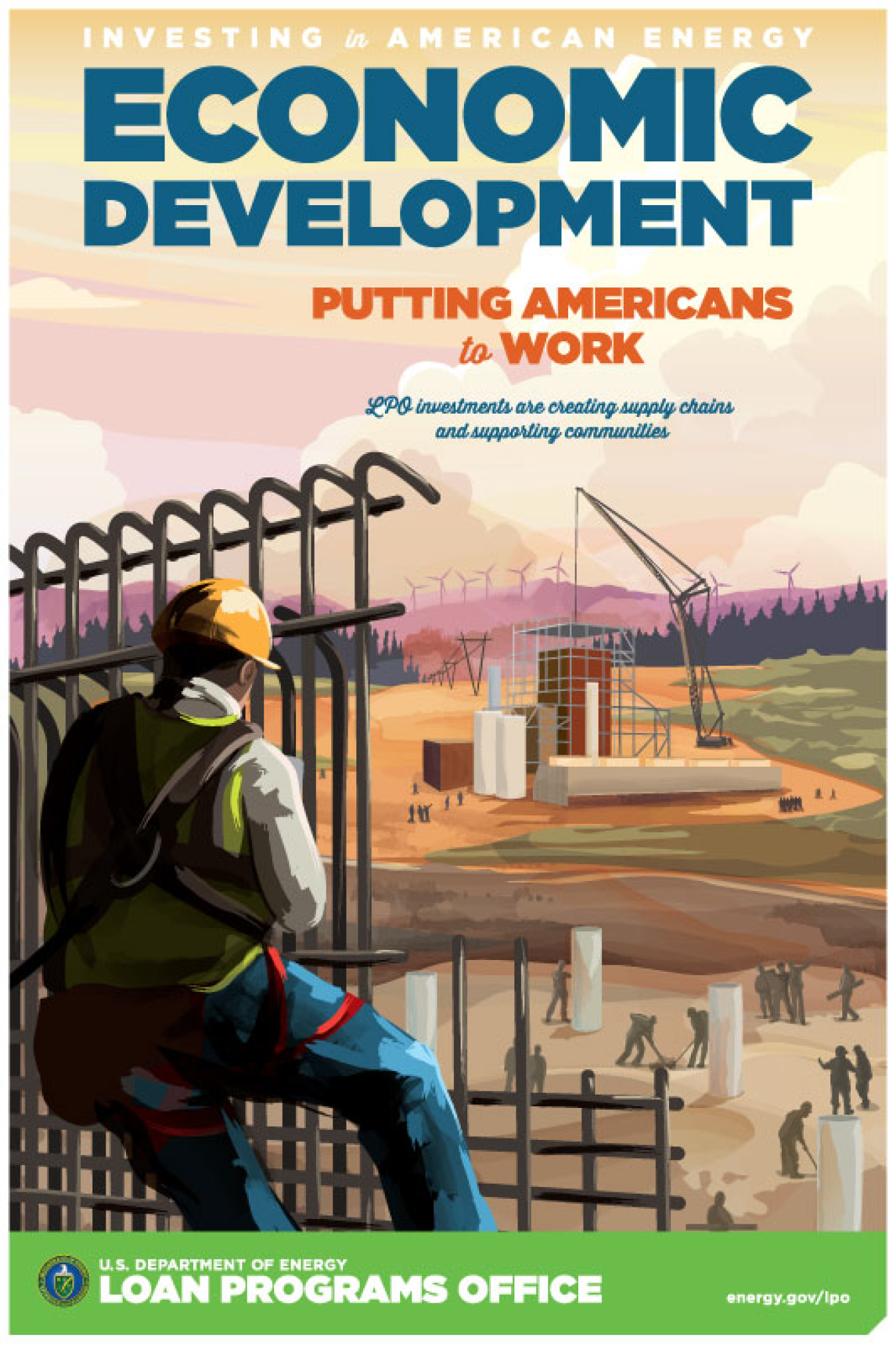 Poster for investing in American Energy: Economic Development : Putting Americans to work