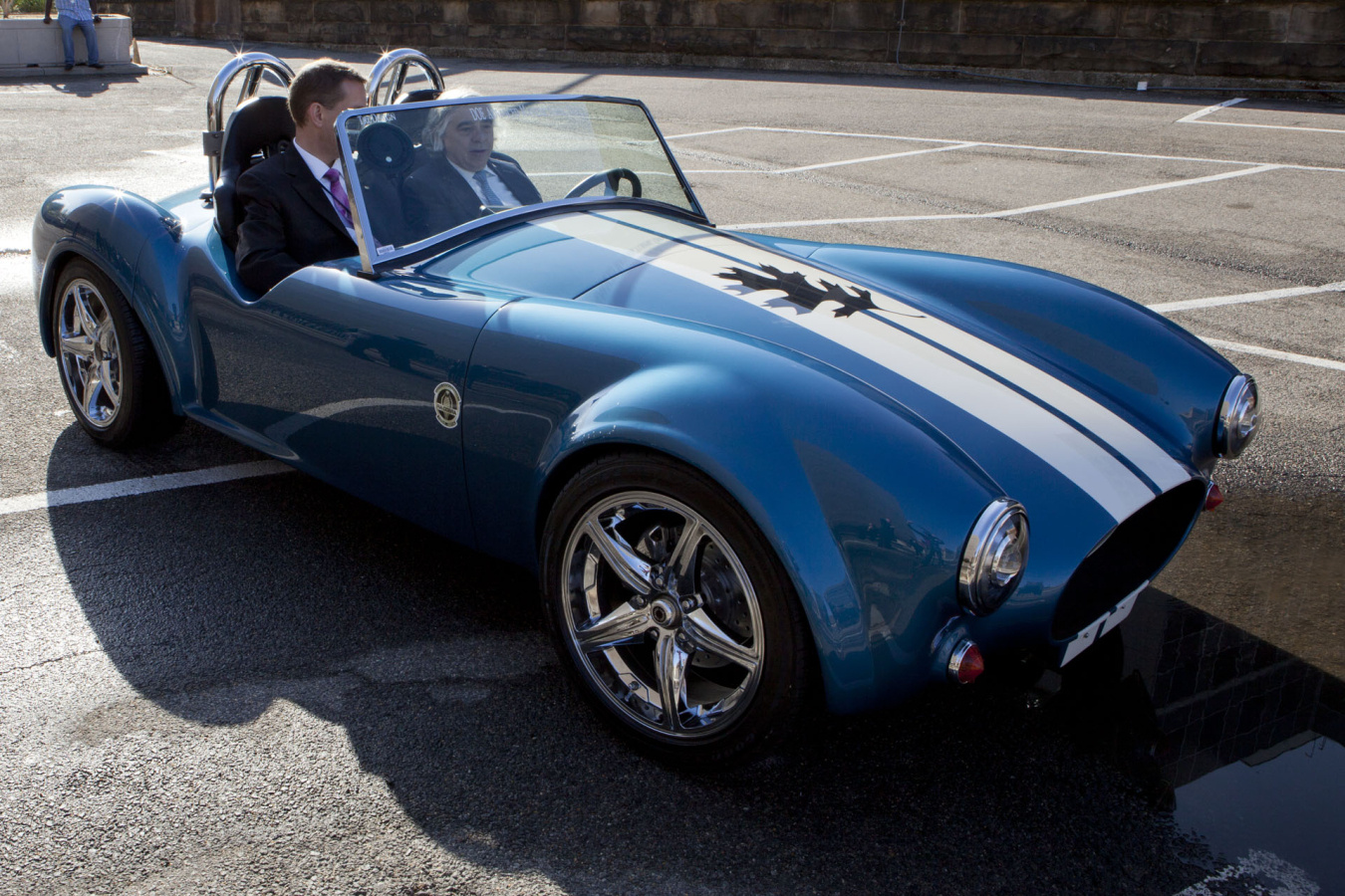 The Shelby car with two men inside.