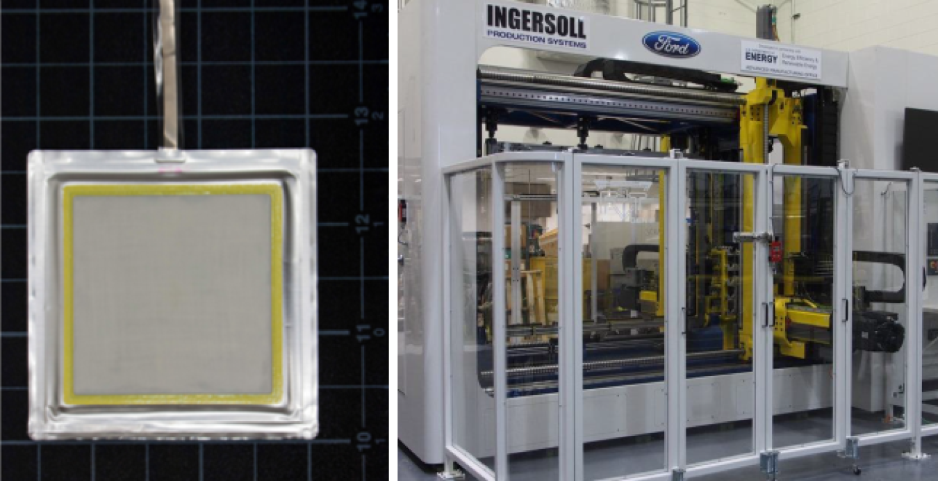 Left: advanced Protected Lithium Electrodes. Right: RApid Freeform sheet metal Forming Technology (RAFFT).