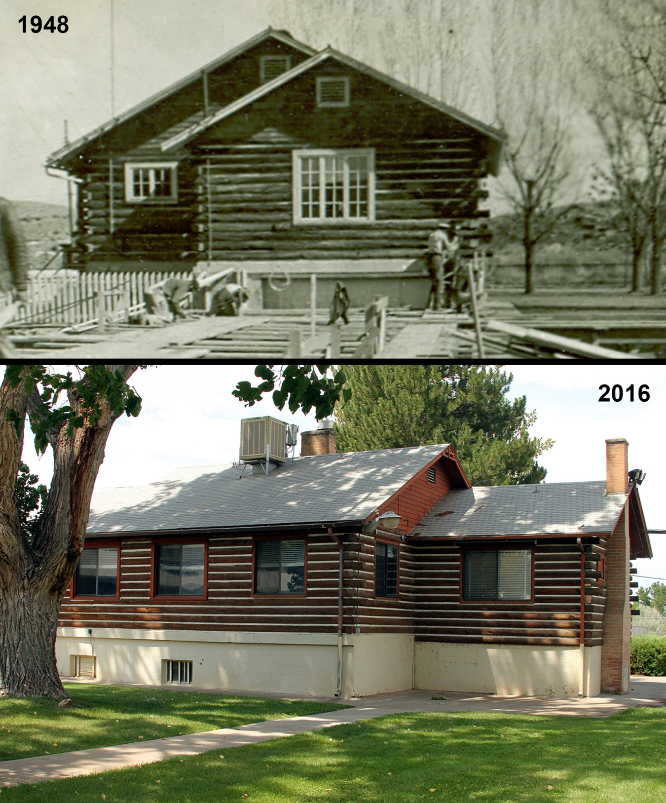 The log cabin at the Grand Junction, Colorado, Office.