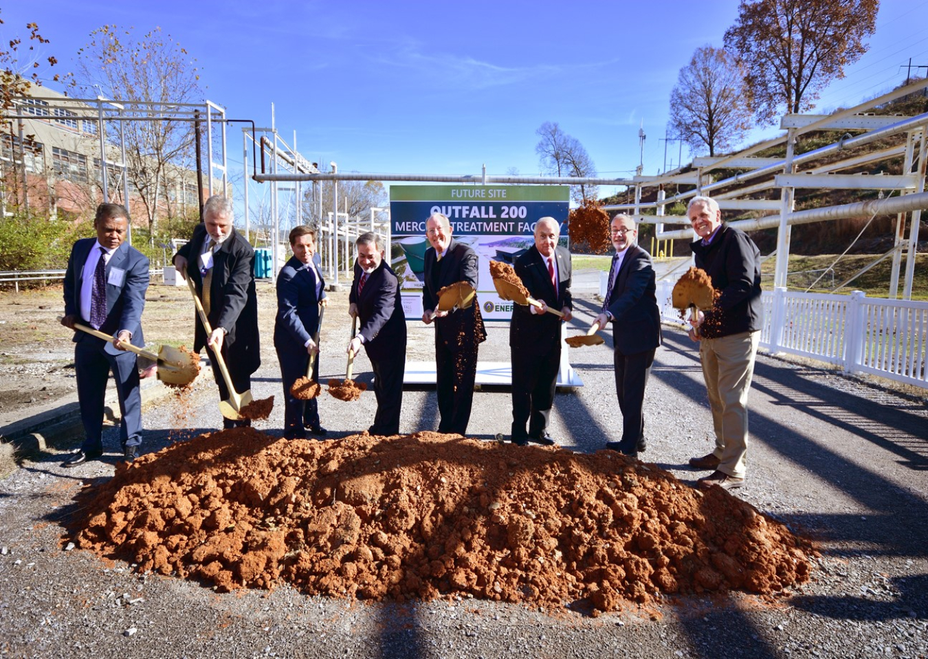 DOE officals and VIPs breaking ground of the new Mercury Treatment Facility