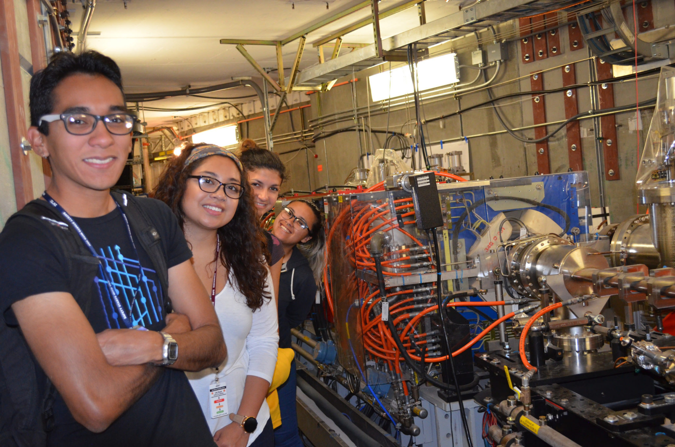 Summer interns take a tour of the Stanford Synchrotron Radiation Light Source (SSRL) at SLAC. 