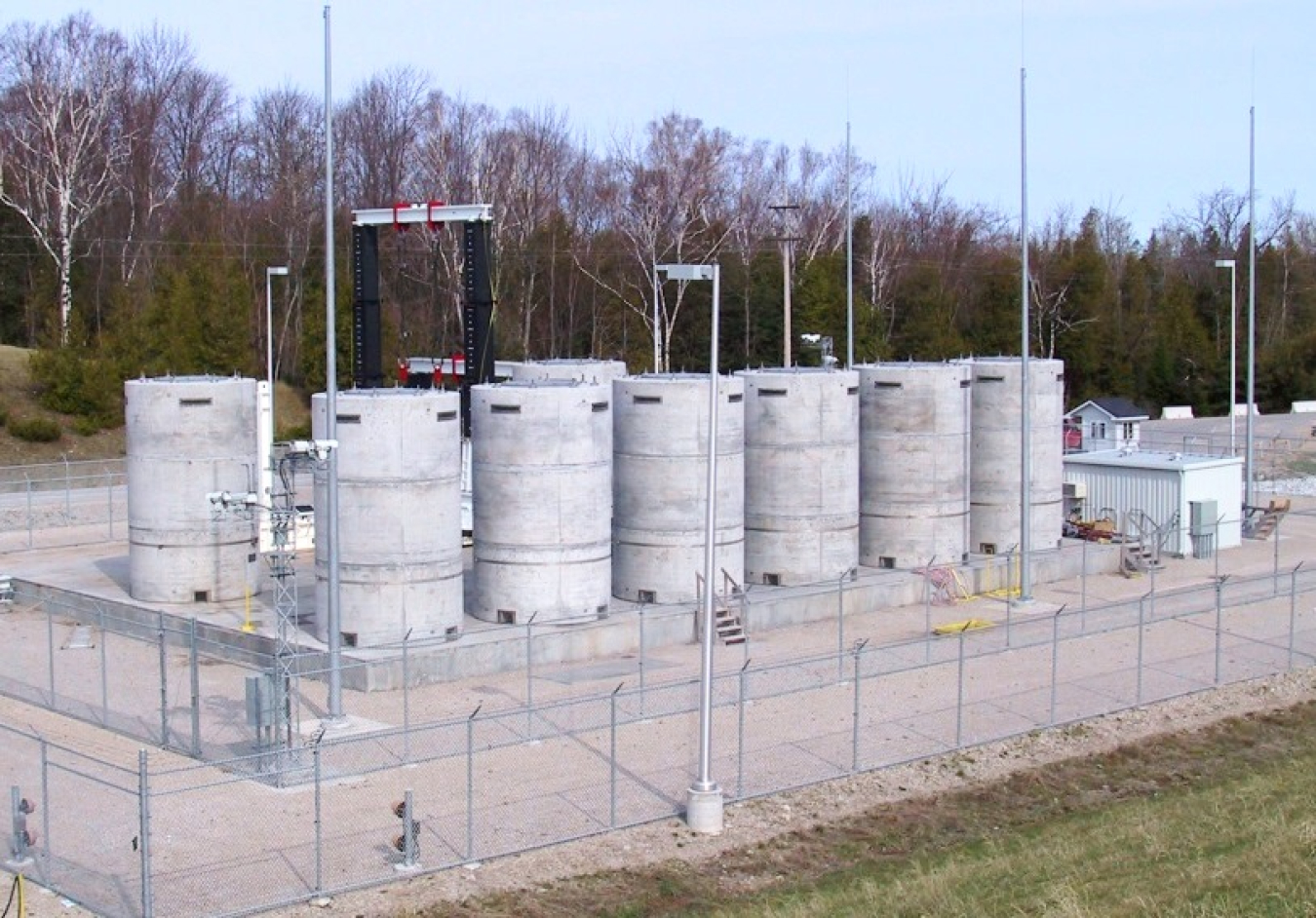 Spent nuclear fuel in storage at Big Rock Point.