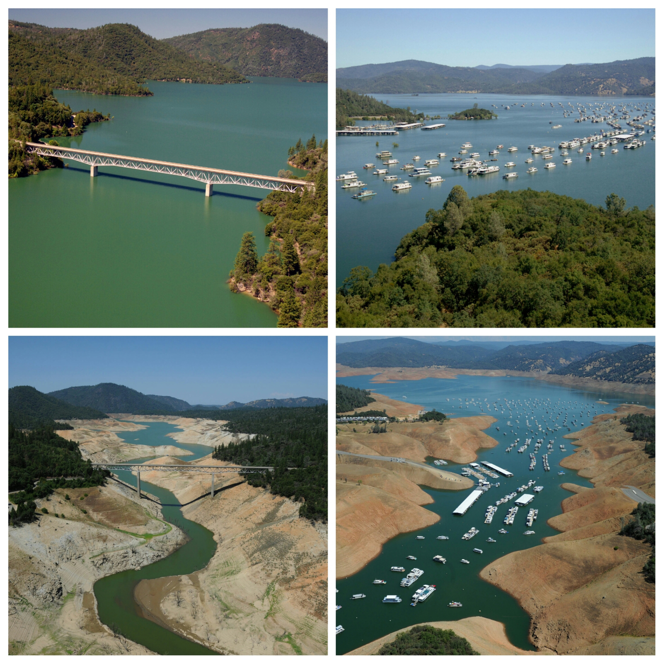These before and after photos of Lake Oroville in Northern California show the dramatic results of extended years of drought. Funding support from the Energy Department to California’s Appliance Efficiency Program is lowering flow rates for faucets and sh