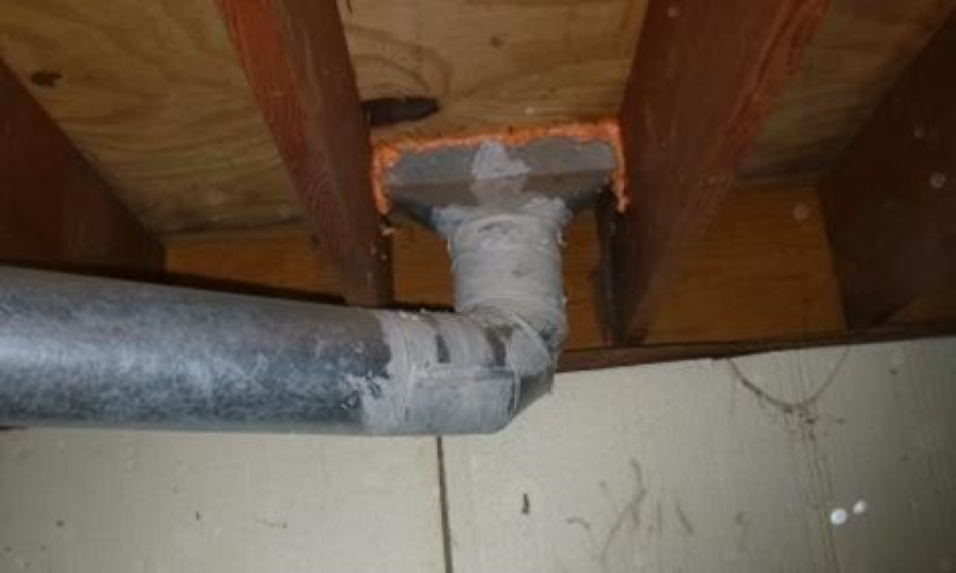 Sealed duct penetrations. Photo courtesy of the Gas Technology Institute.