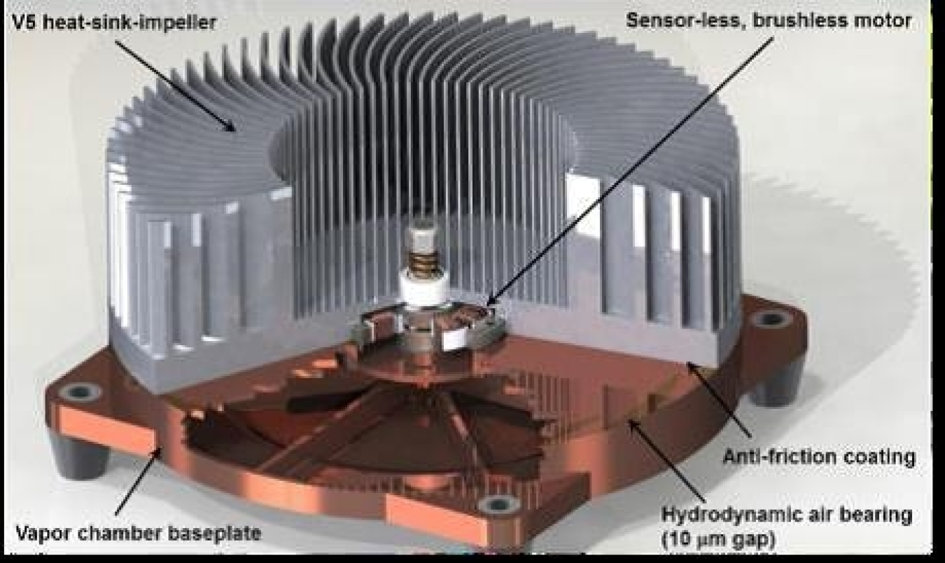 Photo of Sandia's radial flow heat exchanger.