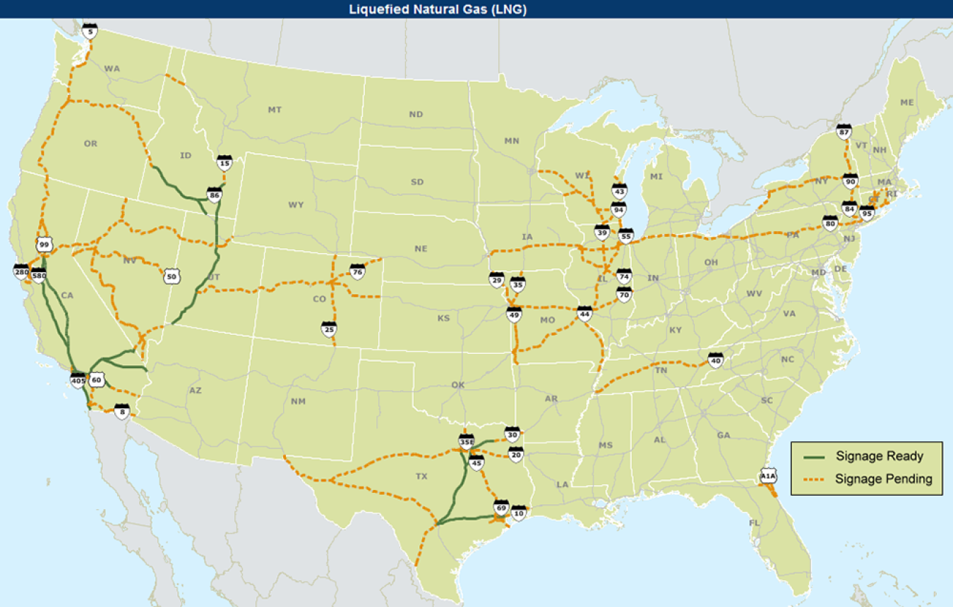"Liquefied Natural Gas (LNG) Corridor Map as of January 5, 2017