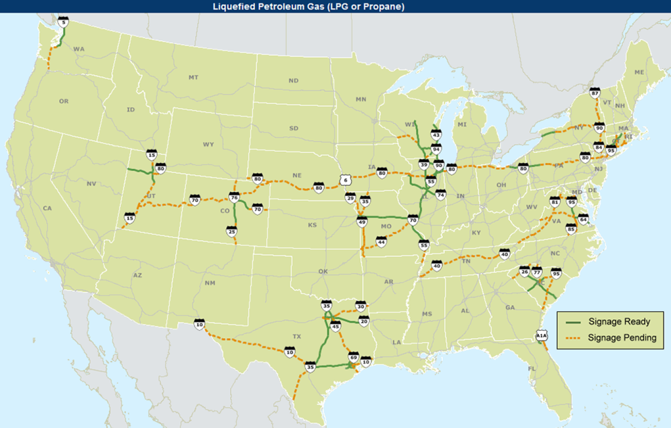 Liquefied Petroleum Gas (LPG) Corridor Map as of January 5, 2017