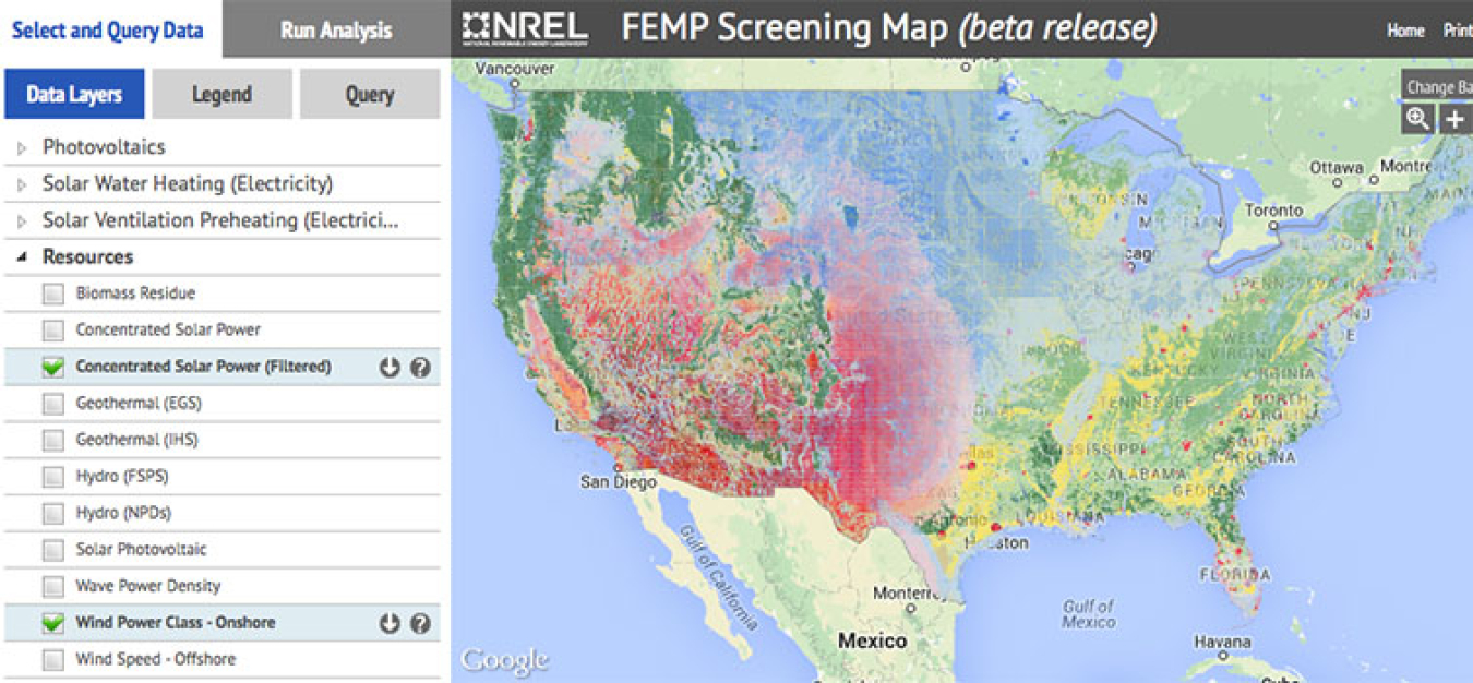 Screenshot of the interactive map tool.