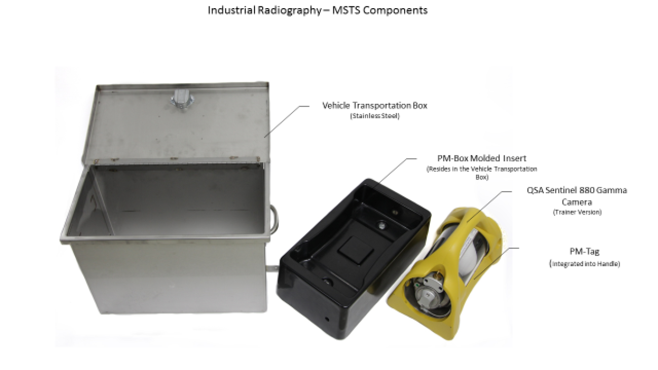 The MSTS components seen here are installed on a radiography truck and associated radiography camera. Once installed the MSTS pr