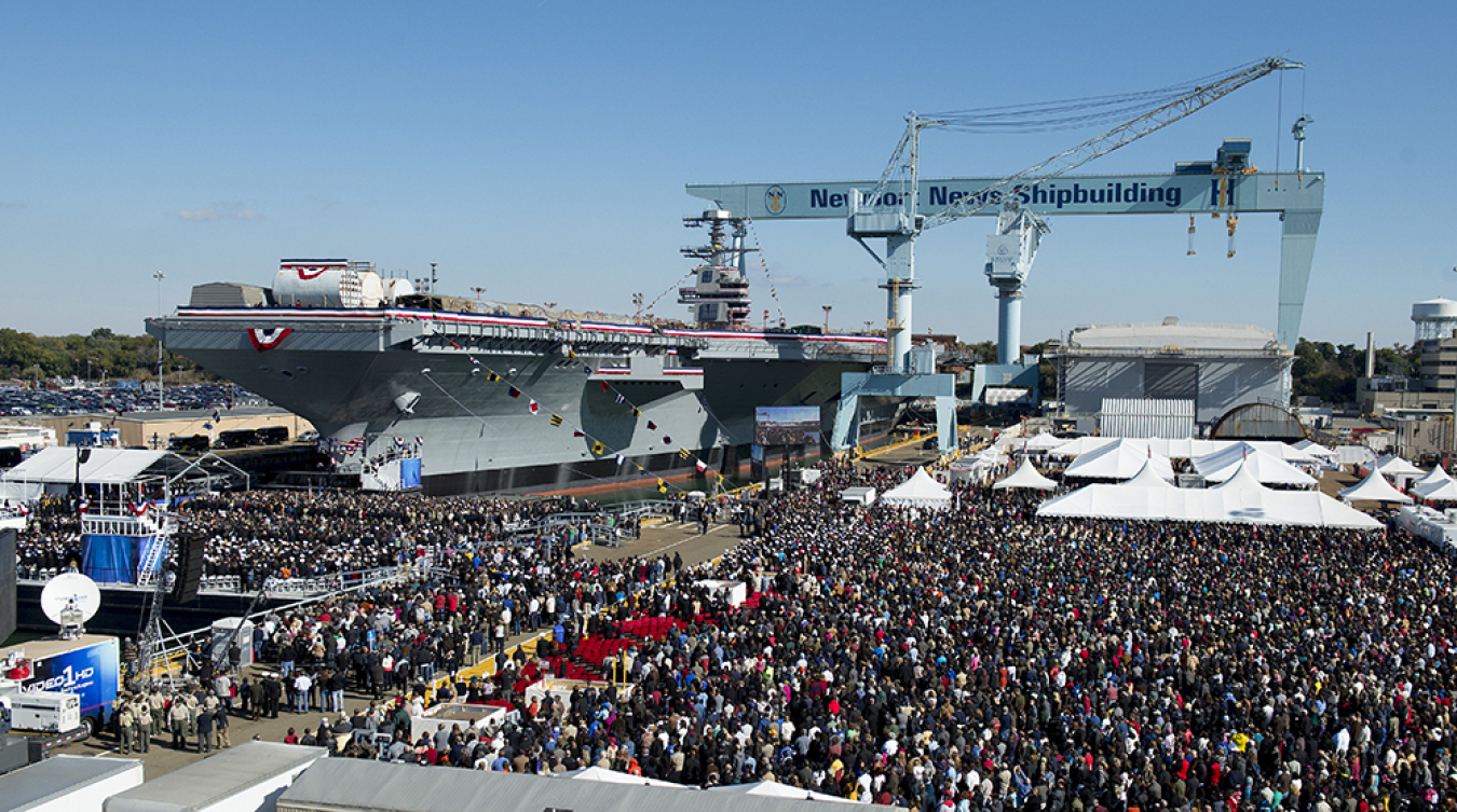 Thousands gathered Nov. 9 for the christening of nuclear-powered aircraft carrier Gerald R. Ford (CVN 78)